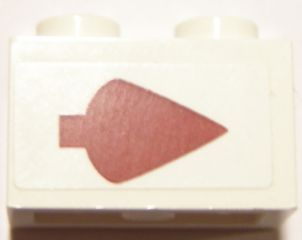 Brick 1 x 2 with Dark Red Arrow Pattern Right (Sticker) - Set 10240