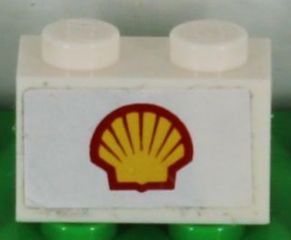 Brick 1 x 2 with Medium Shell Logo Pattern (Sticker) - Set 1256