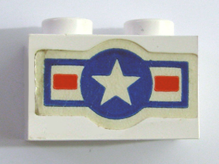Brick 1 x 2 with U.S. Air Force Logo Pattern (Sticker) - Set 575-1