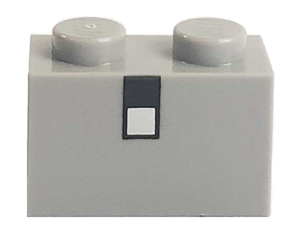 Brick 1 x 2 with Pixelated Minecraft Eye Pattern