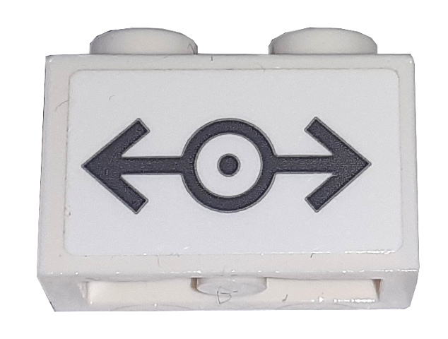 Brick 1 x 2 with Dark Bluish Gray Train Logo Medium Pattern (Sticker) - Set 60198