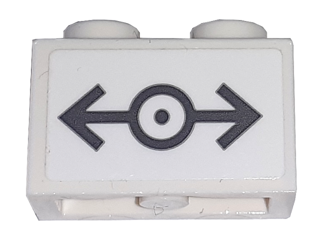 Brick 1 x 2 with Dark Bluish Gray Train Logo Medium Pattern (Sticker) - Set 60198