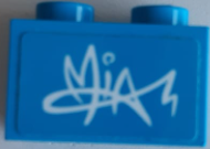 Brick 1 x 2 with 'MIA' Signature Graffiti Pattern (Sticker) - Set 41327