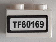 Brick 1 x 2 with 'TF60169' Pattern (Sticker) - Set 60169