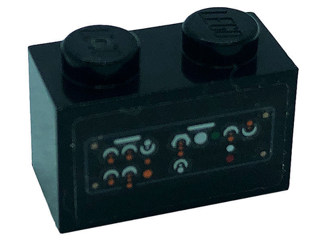 Brick 1 x 2 with Control Panel with Switches and Buttons Pattern (Sticker) - Set 76139