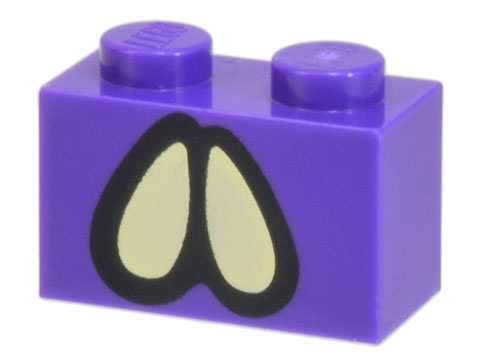 Brick 1 x 2 with Black and Bright Light Yellow Ovoid Eyes Pattern (Super Mario Bogmire)