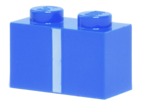 Brick 1 x 2 with White Vertical Stripe Pattern