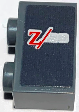 Brick 1 x 2 with Red and Silver 'Z/28' Pattern (Sticker) – Set 10304