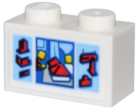 Brick 1 x 2 with LEGO Set 700 Automatic Binding Bricks Box Art Pattern (Sticker) - Set 80036