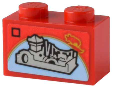 Brick 1 x 2 with LEGO Chinese New Year Set 80107 Spring Lantern Festival Box Art Pattern (Sticker) - Set 80036