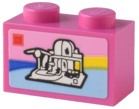 Brick 1 x 2 with LEGO Paradisa Set 6416 Poolside Paradise Box Art Pattern (Sticker) - Set 80036