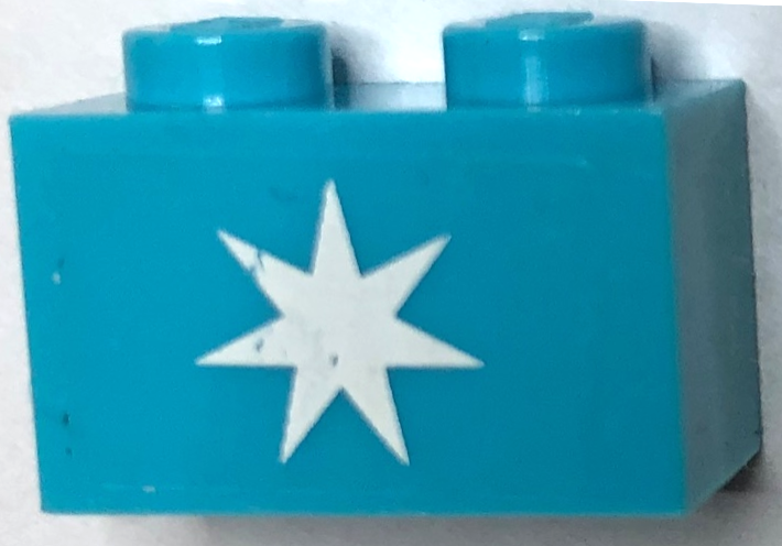 Brick 1 x 2 with Maersk Star Logo Pattern (Sticker) - Set 10241