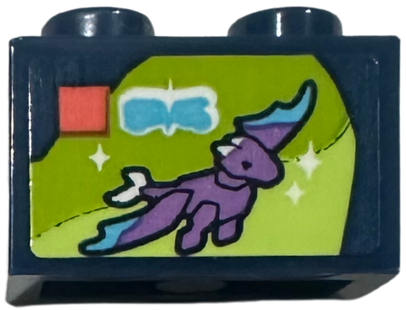 Brick 1 x 2 with LEGO Elves Set 41178 The Dragon Sanctuary Box Art Pattern (Sticker) - Set 42674