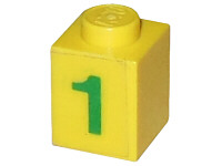 Brick 1 x 1 with Green Number 1 Pattern (Sticker) - Set 7740