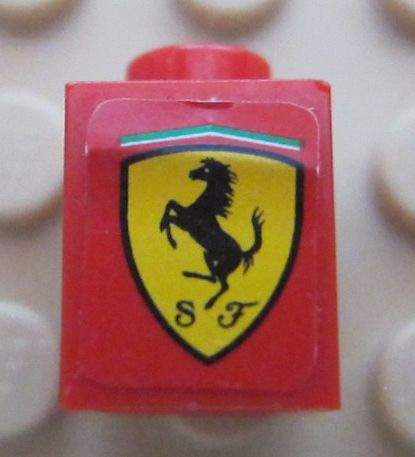 Brick 1 x 1 with Ferrari Logo Pattern (Sticker) - Set 8652