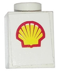 Brick 1 x 1 with Shell Logo Pattern (Sticker) - Set 1469