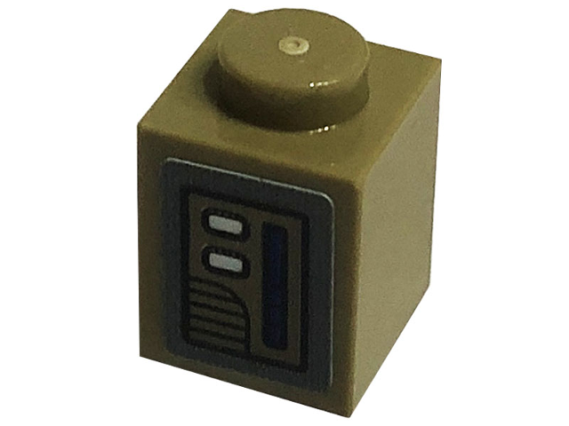 Brick 1 x 1 with Dark Tan Door Switches Pattern (Sticker) - Set 75290