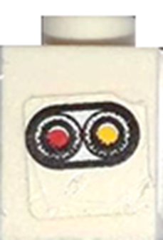 Brick 1 x 1 with Taillight Pattern Model Right Side (Sticker) - Set 8155