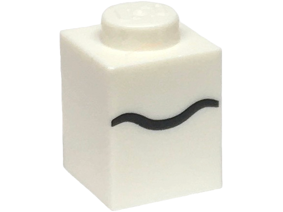 Brick 1 x 1 with Black Wavy Line Pattern (Super Mario Boo Mouth)