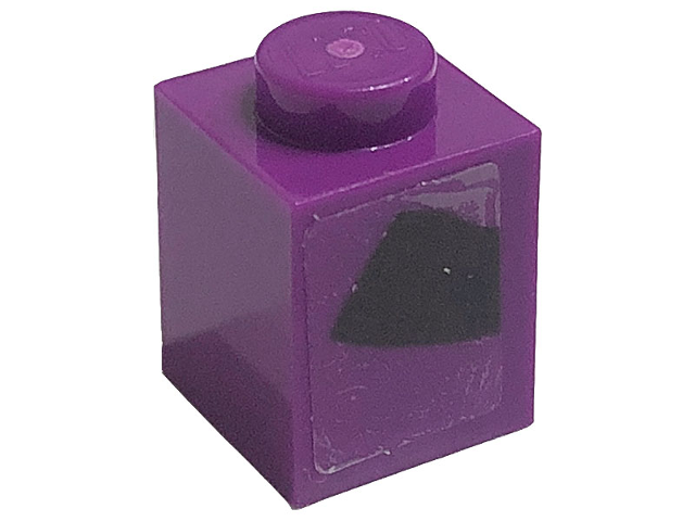 Brick 1 x 1 with Black Trapezoid Stripe Pattern Model Right Side (Sticker) - Set 76904