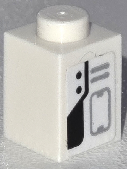 Brick 1 x 1 with Black Dots and Panel, Light Bluish  Gray Vent Lines and Hatch Outline Pattern (Sticker) - Set 76832