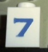 Brick 1 x 1 with Blue Number 7 Pattern (Serif Font)