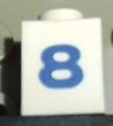 Brick 1 x 1 with Blue Number 8 Pattern (Serif Font)