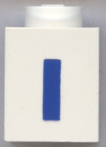 Brick 1 x 1 with Blue Capital Letter I Pattern (Bold Font)