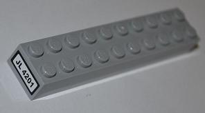 Brick 2 x 10 with 'JL 4201' Pattern on End (Sticker) - Set 4201