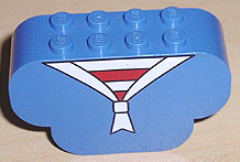 Slope, Curved 6 x 2 x 3 Triple with 8 Studs with Red and White Stripes and Scarf Pattern