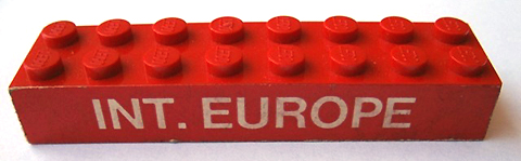 Brick 2 x 8 with 'INT. EUROPE' Pattern (Sticker) - Set 727