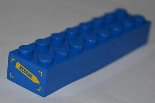 Brick 2 x 8 with 'RESCUE' on Yellow Arrow Pattern on End (Sticker) - Set 4439