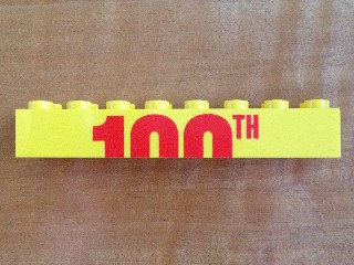 Brick 2 x 8 with Top Half of '100TH' Pattern