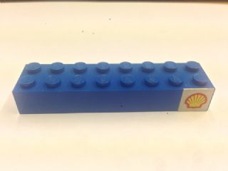 Brick 2 x 8 with Shell Logo Pattern Right (Sticker) - Set 392-1