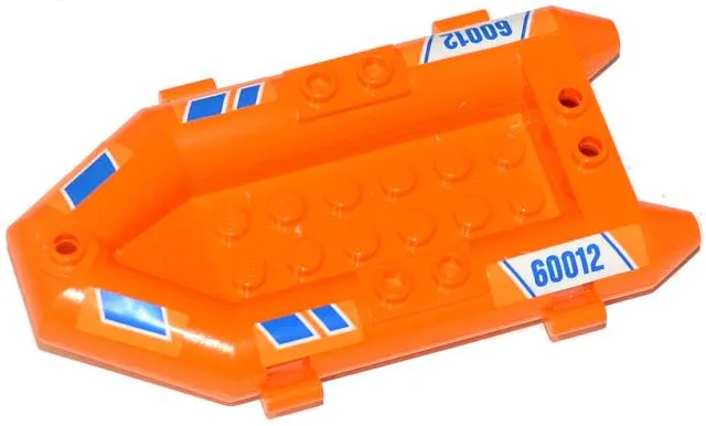 Boat, Rubber Raft, Small with Blue Stripes and '60012' Pattern on Both Sides (Stickers) - Set 60012