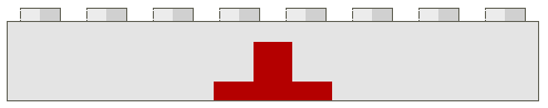 Brick 1 x 8 with Red Cross Upper Half Pattern