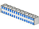 Brick 1 x 8 with Ferry Squares Light Blue 32 in 2 Lines Pattern