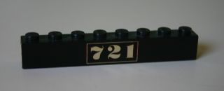 Brick 1 x 8 with Gold '721' Pattern