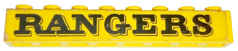 Brick 1 x 8 with Black 'RANGERS' Pattern (Sticker) - Set 372-1