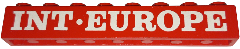 Brick 1 x 8 with 'INT-EUROPE' Serif Pattern