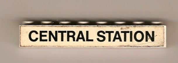 Brick 1 x 8 with Black 'CENTRAL STATION' Pattern (Sticker) - Set 148