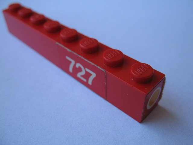 Brick 1 x 8 with Headlight and '727' Pattern Right (Stickers) - Set 727