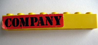 Brick 1 x 8 with Black 'COMPANY' on Red Pattern (Sticker) - Set 364