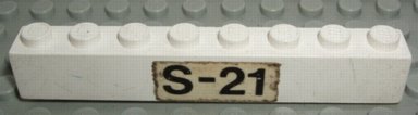 Brick 1 x 8 with Black 'S-21' Pattern on Both Sides (Stickers) - Sets 460-1 / 653-1