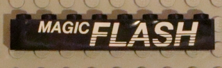 Brick 1 x 8 with White 'MAGIC FLASH' Pattern (Sticker) - Set 5581