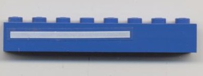 Brick 1 x 8 with White Line Pattern Model Left Side (Sticker) - Set 6541
