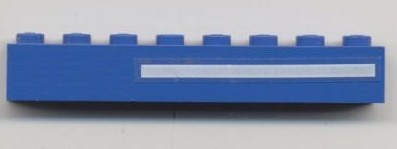Brick 1 x 8 with White Line Pattern Model Right Side (Sticker) - Set 6541