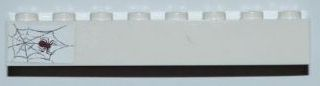 Brick 1 x 8 with Spider and Web on Left Side Pattern (Sticker) - Set 6242