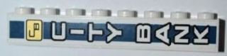 Brick 1 x 8 with City Bank Logo and 'CITY BANK' Pattern on Both Sides (Stickers) - Set 3661