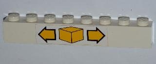 Brick 1 x 8 with Small Box and Arrows Pattern on Both Sides (Stickers) - Set 6391